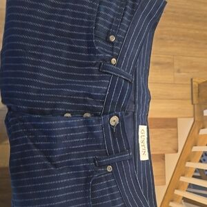 Gustin Men's Navy Striped Chinos